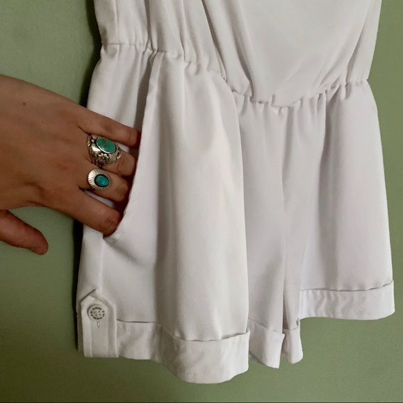 G by Guess White Tiered Ruffle Romper - Picture 3 of 7